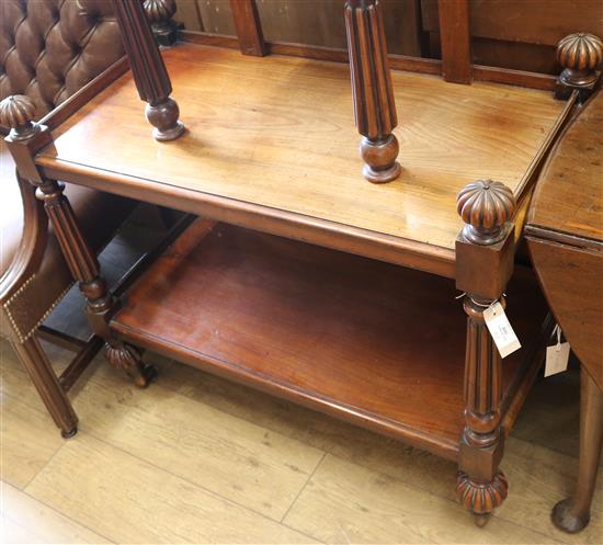 A William IV mahogany dumb waiter (modified) W.91cm